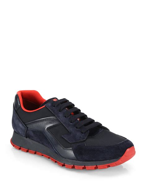 light blue prada shoes|prada blue suede sneakers.